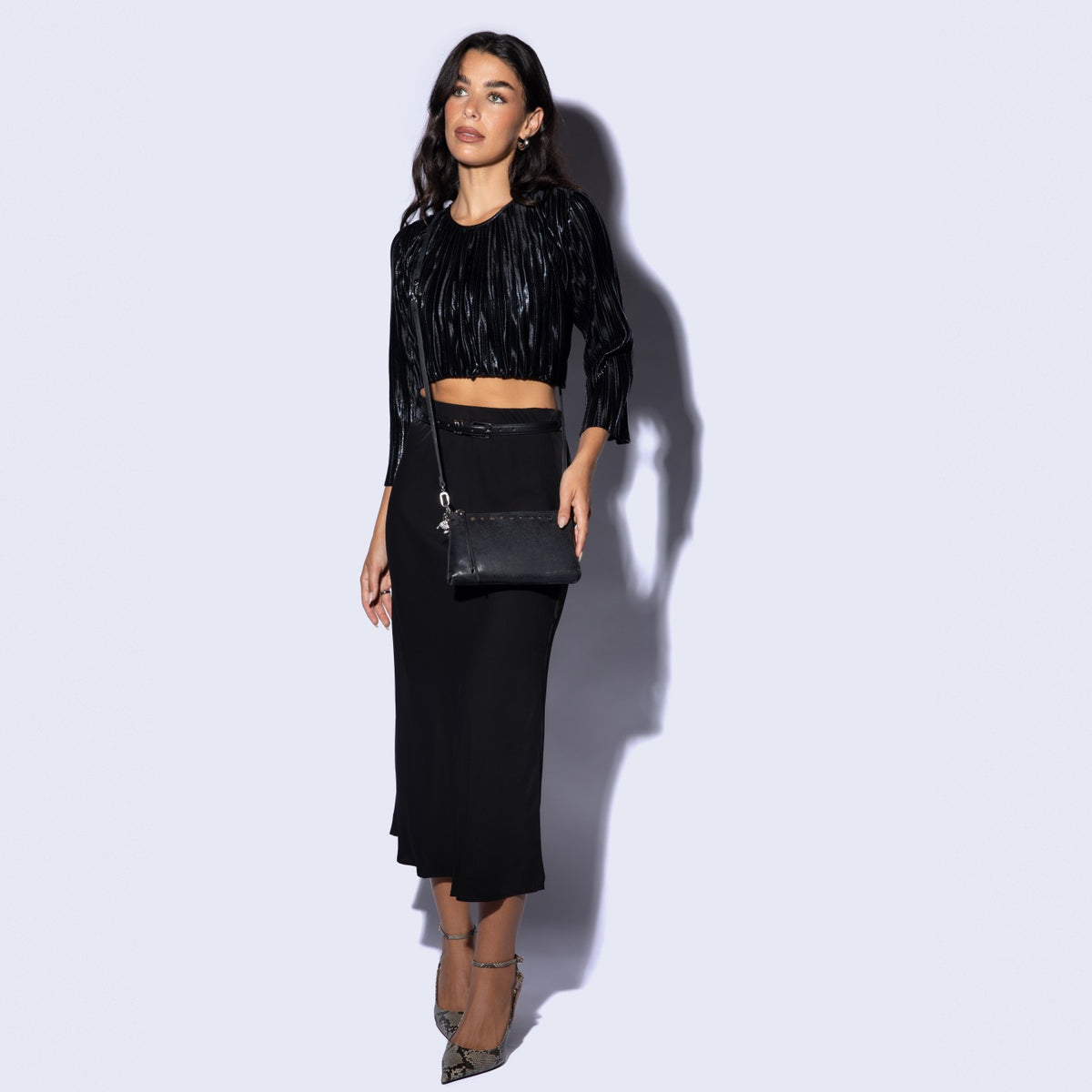 Darcy Crossbody In Buffed Leather - Black