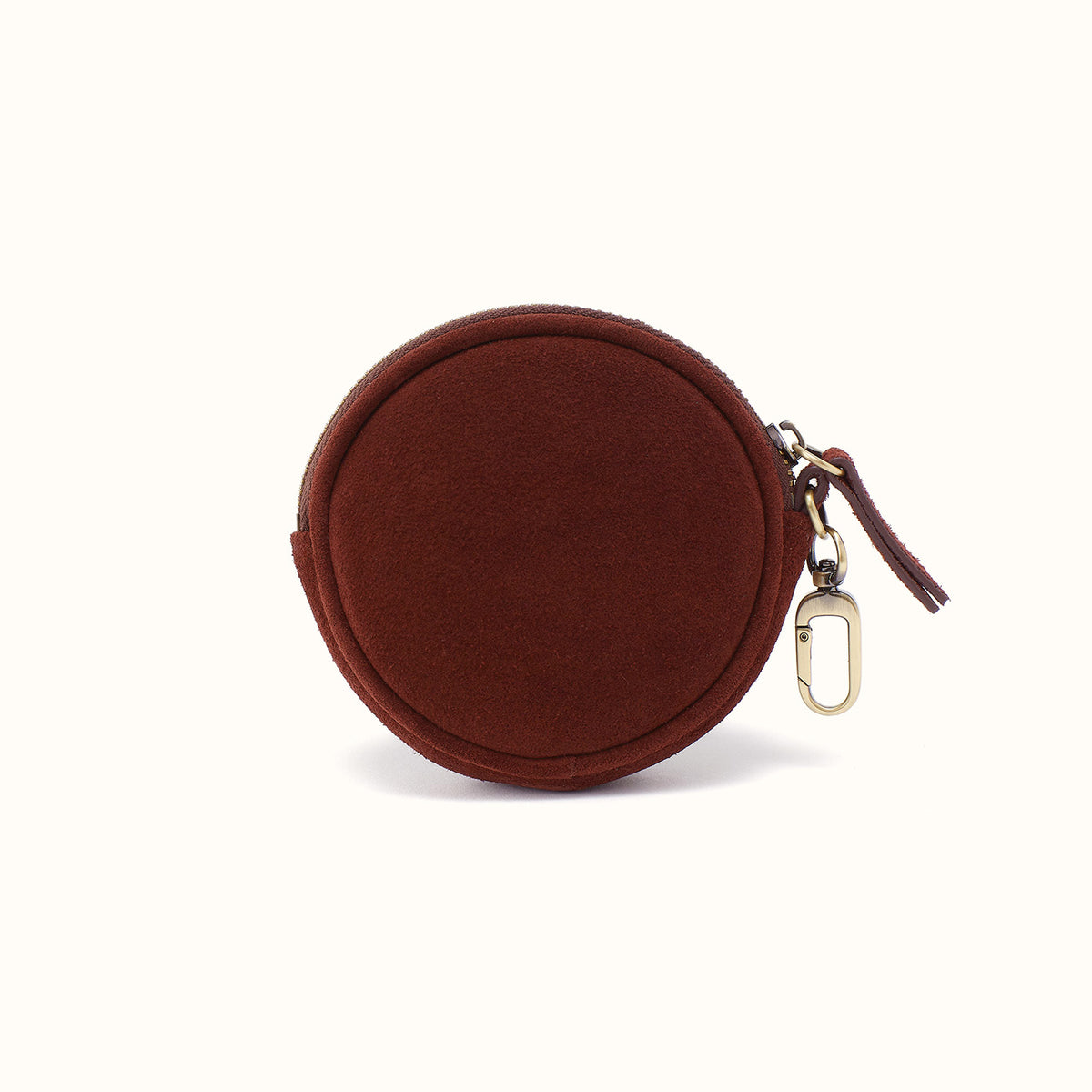 Revolve Small Bag Charm In Suede Leather - Chocolate