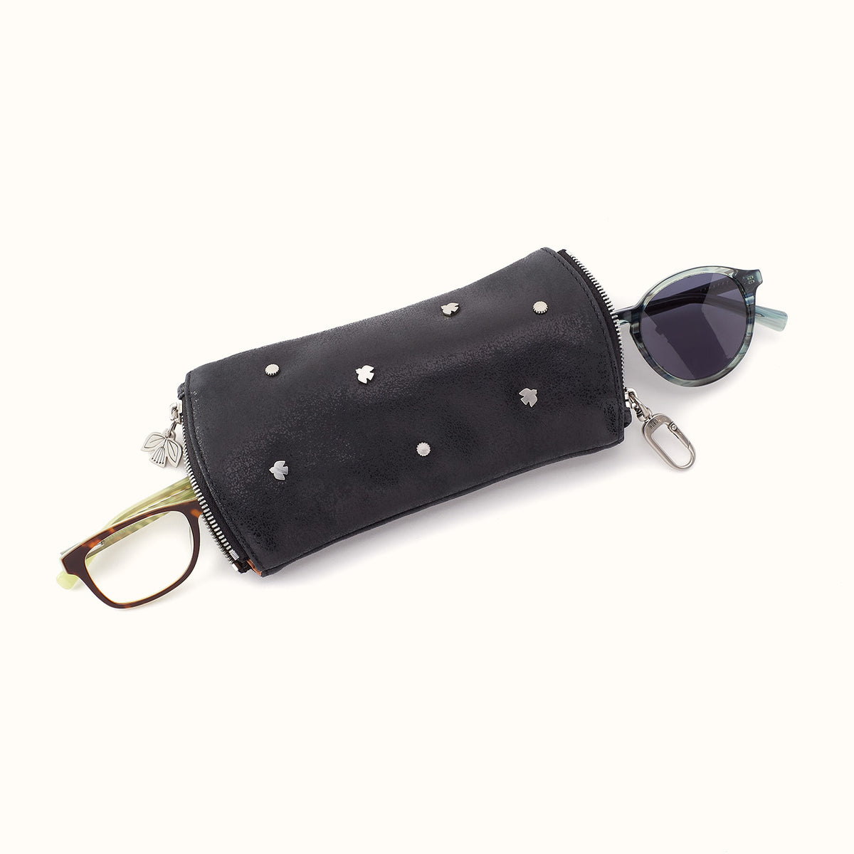 Spark Double Eyeglass Case In Buffed Leather