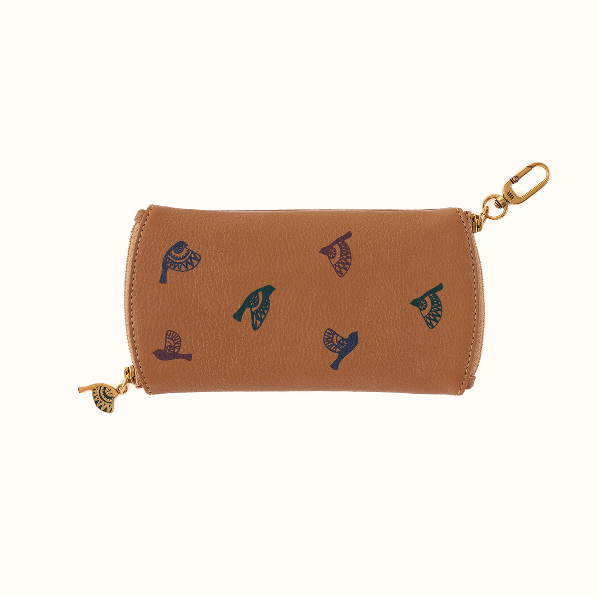Spark Double Eyeglass Case In Pebbled Leather