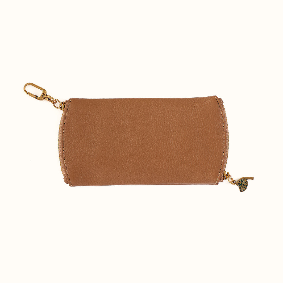 Spark Double Eyeglass Case In Pebbled Leather