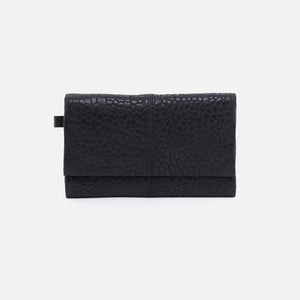 Keen Continental Wallet in Bubble Pebbled Leather - Black