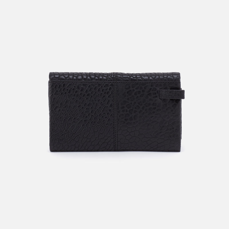 Keen Continental Wallet in Bubble Pebbled Leather - Black