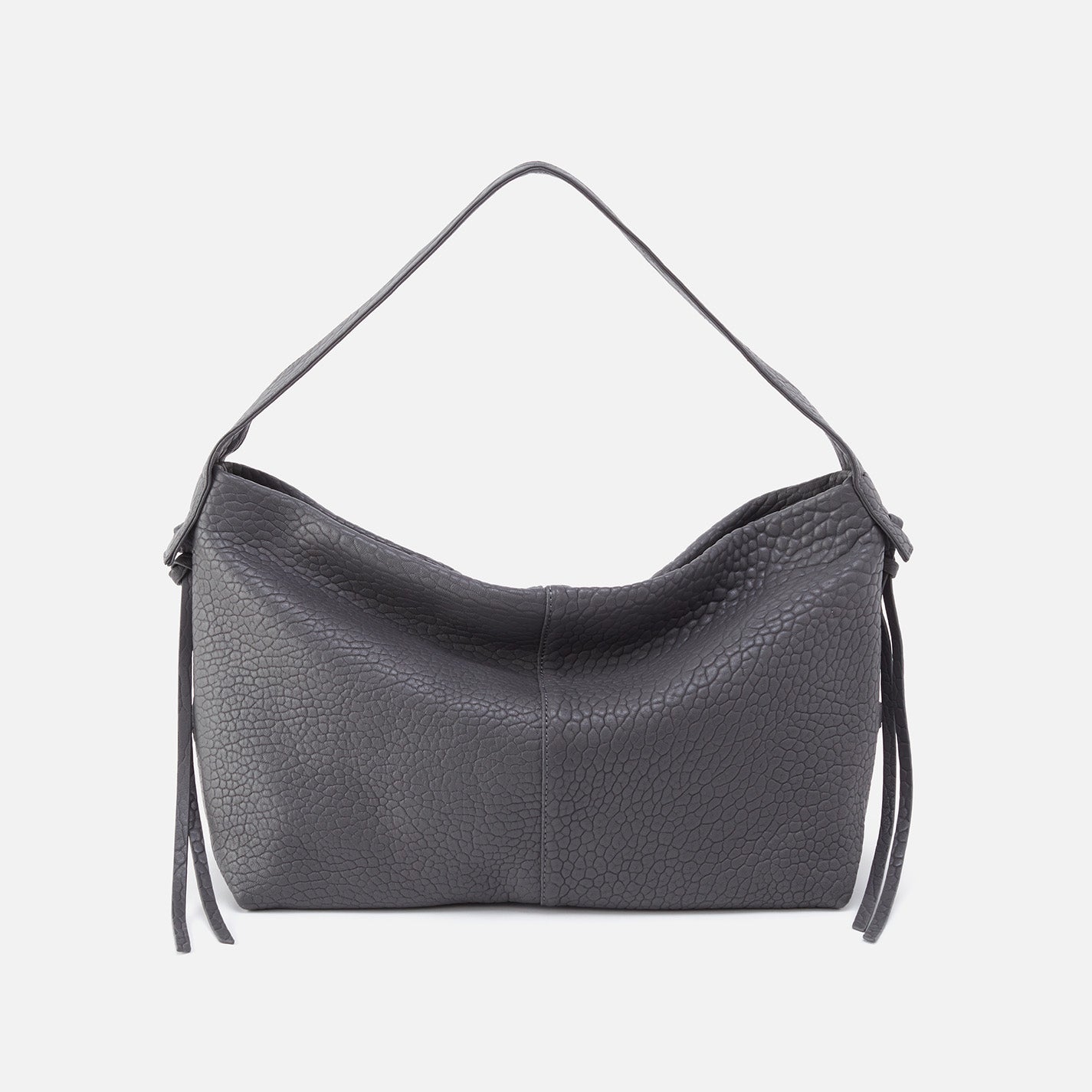Grey leather hobo bag shop