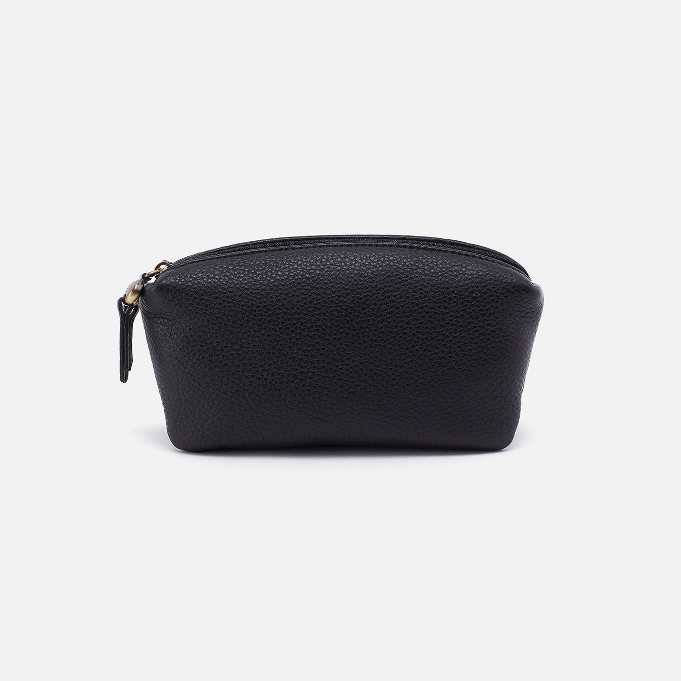 Double Zip Pouch In Pebbled Leather - Black