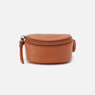 Wearable Zip Pouch In Pebbled Leather - Butterscotch