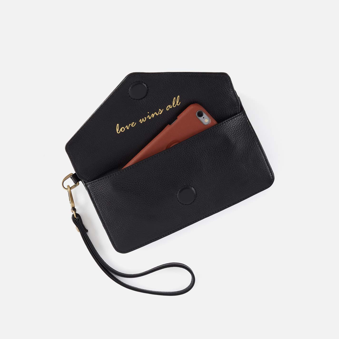 Goldie Wristlet in Pebbled Leather - Black – HOBO