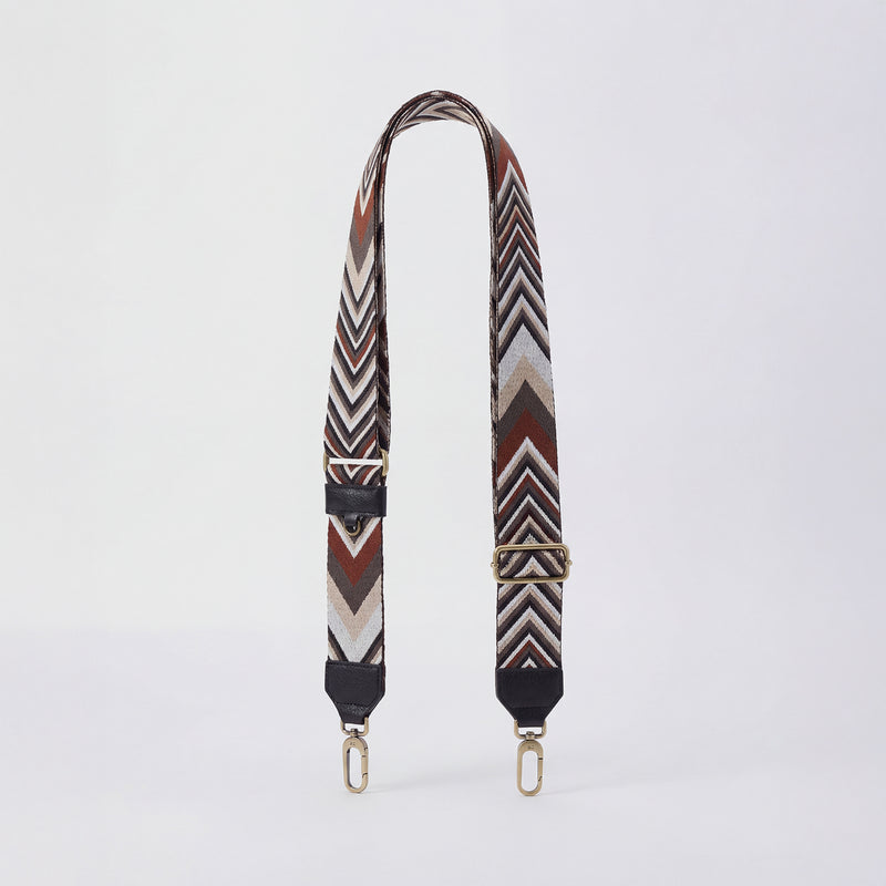 Webbing Guitar Strap in Pebbled Leather - Black