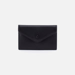 Goldie Card Case In Pebbled Leather - Black