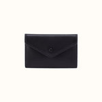 Goldie Card Case In Pebbled Leather - Black- FOL