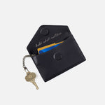 Goldie Card Case In Pebbled Leather - Black