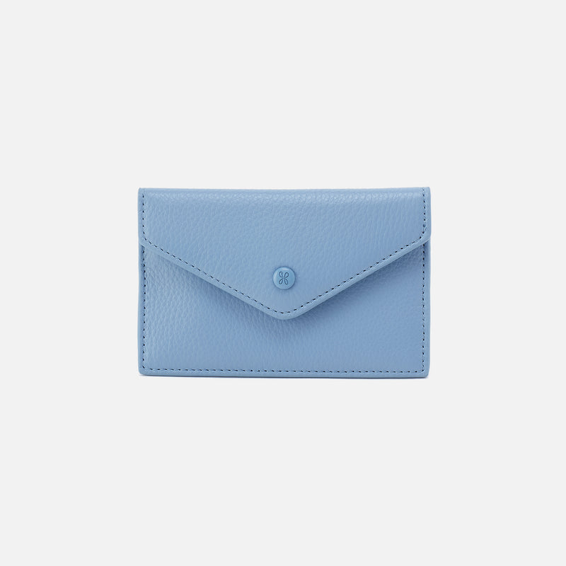 Goldie Card Case In Pebbled Leather - Seabreeze