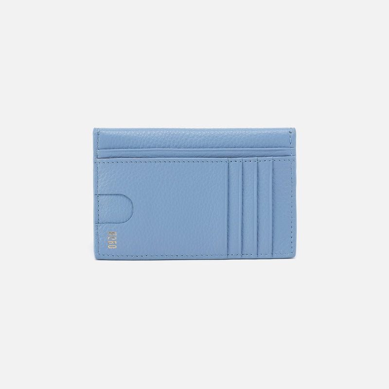Goldie Card Case In Pebbled Leather - Seabreeze