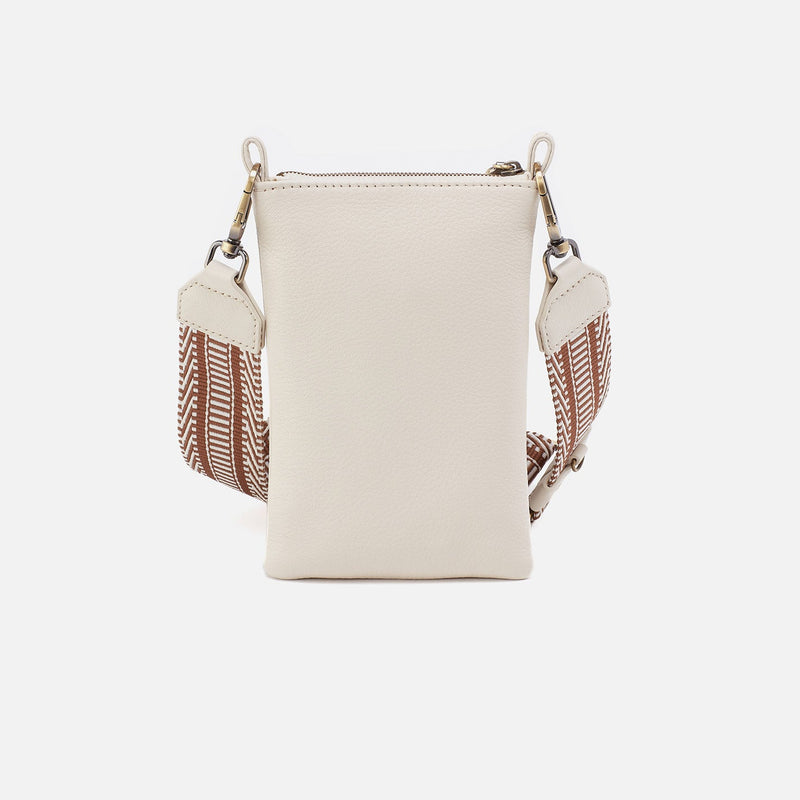 Cass Phone Crossbody In Pebbled Leather - Ivory