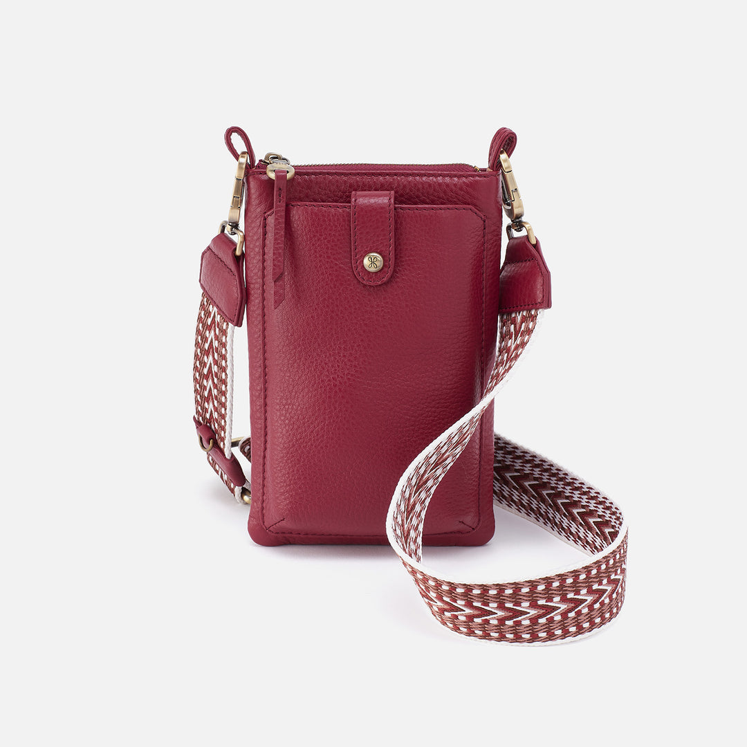 Cass Phone Crossbody In Pebbled Leather Ivory HOBO