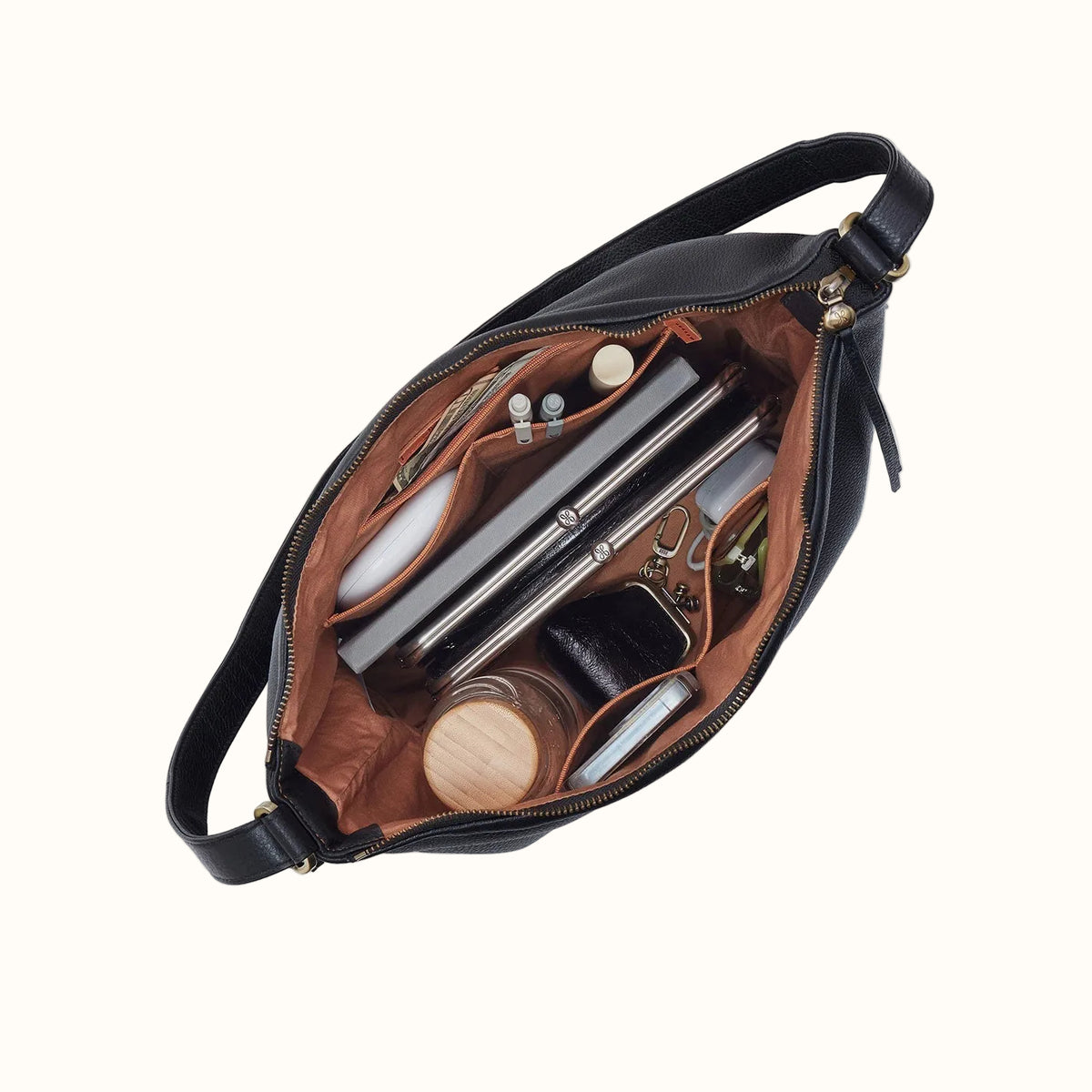 Emily Convertible Backpack in Pebbled Leather - Black