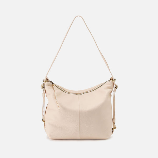HOBO Cream Leather Backpack HOBO Merrin Convertible Backpack: Sandstorm Pebbled Leather  main image 4