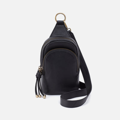 Cass Small Sling In Pebbled Leather - Black