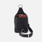 Cass Small Sling In Pebbled Leather - Black
