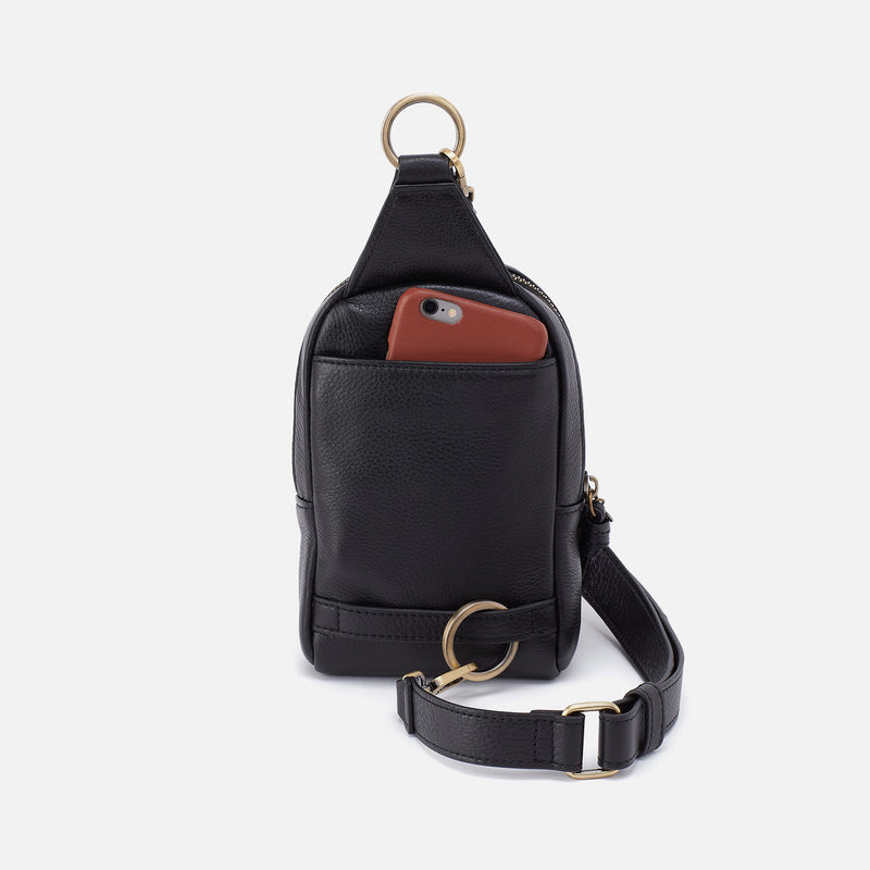 Cass Small Sling In Pebbled Leather - Black