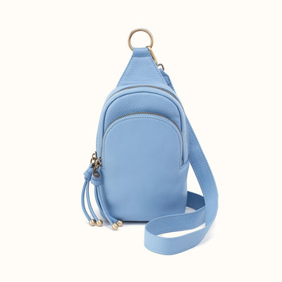 Cass Small Sling In Pebbled Leather - Seabreeze