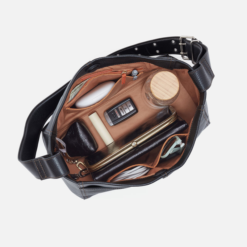 Render Shoulder Bag In Pebbled Leather - Black