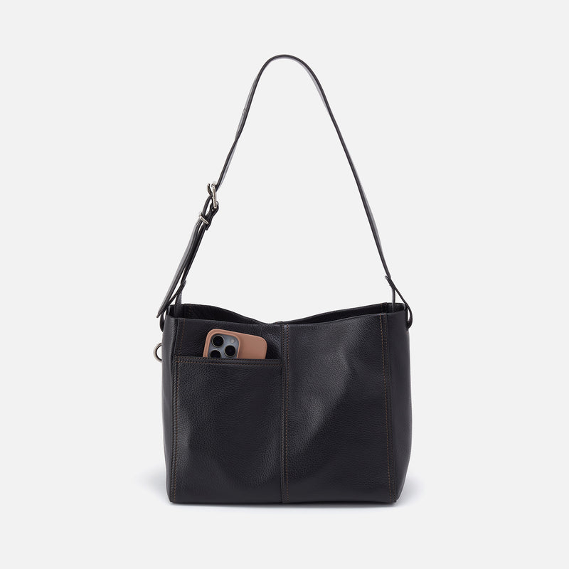 Render Shoulder Bag In Pebbled Leather - Black