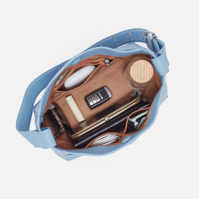 Render Shoulder Bag In Pebbled Leather - Seabreeze