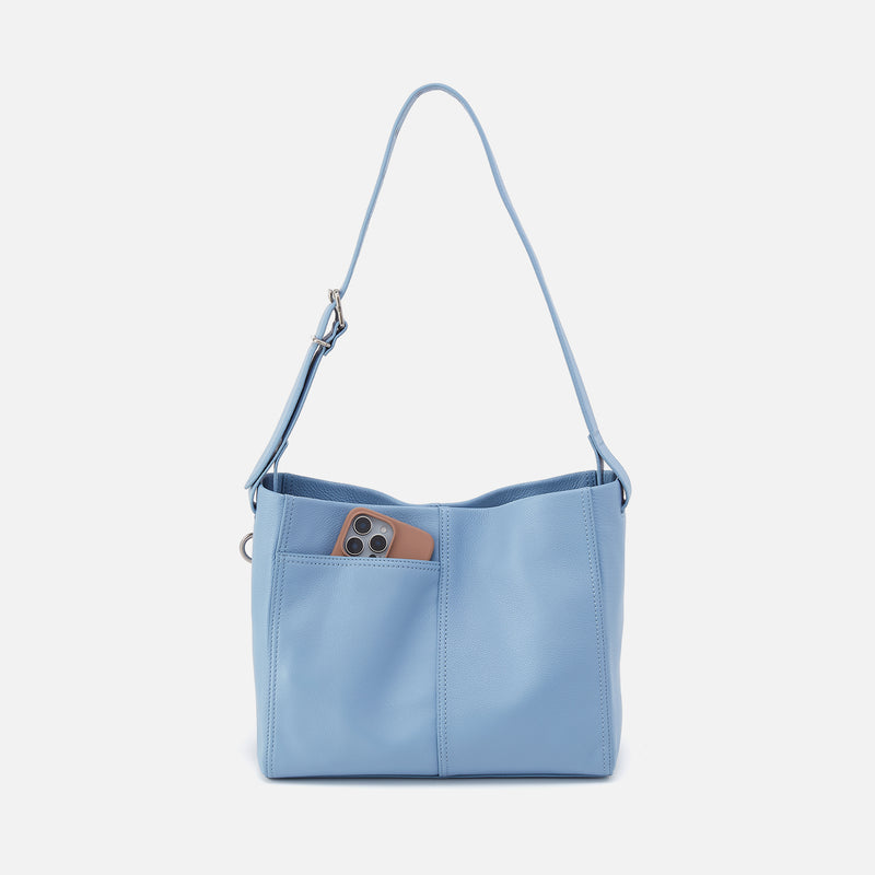 Render Shoulder Bag In Pebbled Leather - Seabreeze