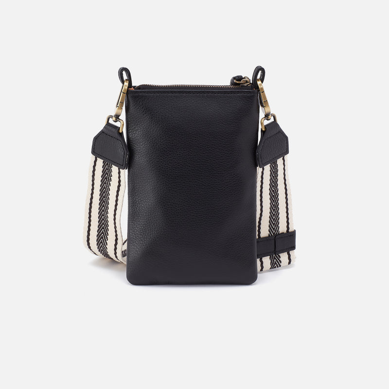 Cass Phone Crossbody In Pebbled Leather - Black