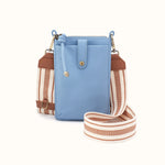 Cass Phone Crossbody In Pebbled Leather - Seabreeze