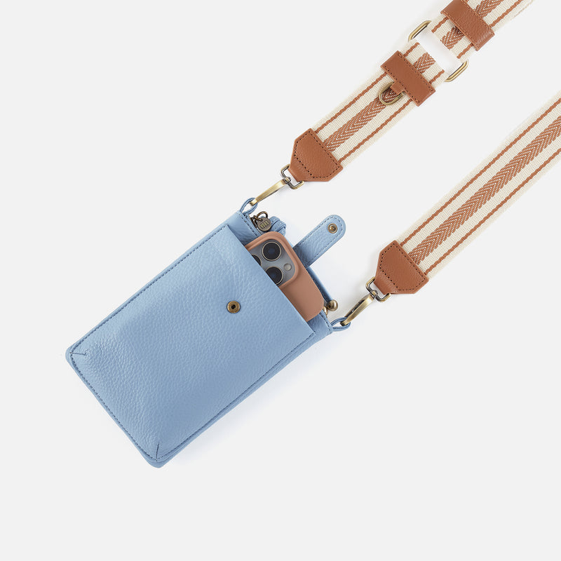 Cass Phone Crossbody In Pebbled Leather - Seabreeze