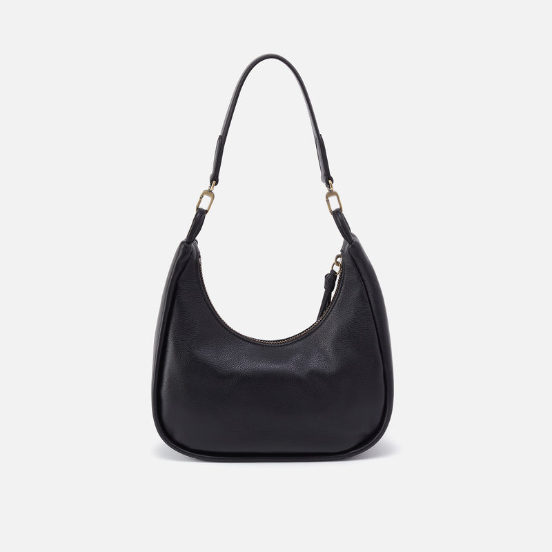 Cass Small Shoulder In Pebbled Leather - Black