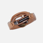 Cass Small Shoulder In Pebbled Leather - Brown Sugar