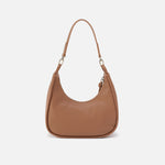 Cass Small Shoulder In Pebbled Leather - Brown Sugar