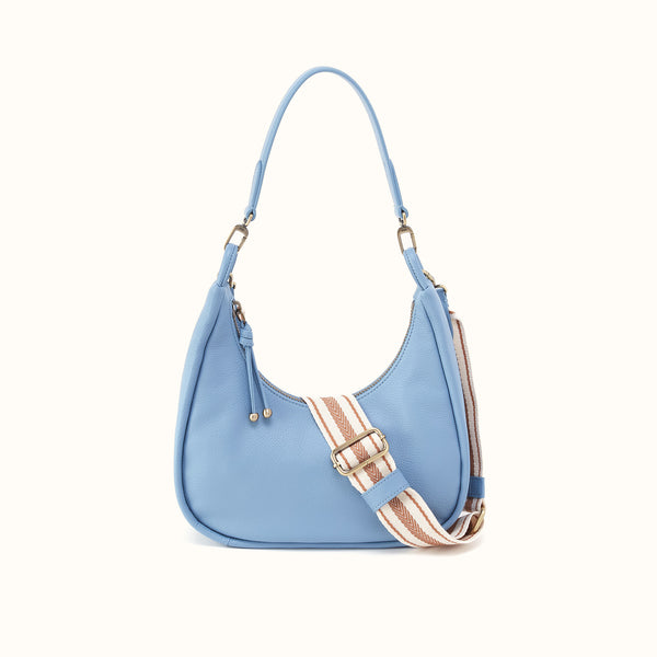 Cass Small Shoulder In Pebbled Leather - Seabreeze – HOBO