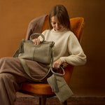 Sable Wristlet in Nubuck Leather - Golden Granite