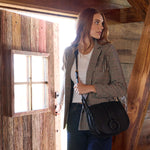 Kiva Large Crossbody in Pebbled Leather - Black