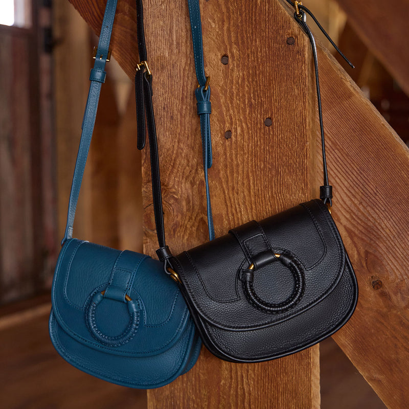 Kiva Small Crossbody in Pebbled Leather - Black