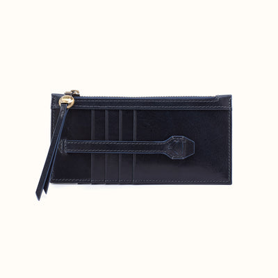 Carte Card Case in Patina Leather - Navy Horizon