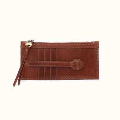 Carte Card Case In Patina Leather - Pecan Ridge