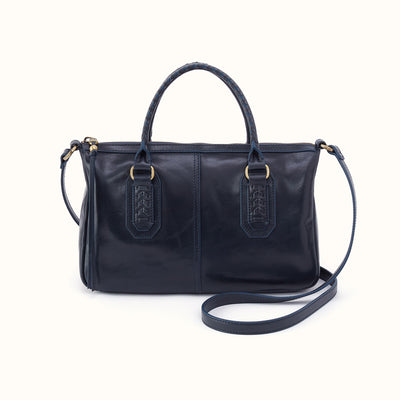 Expedition Satchel in Patina Leather - Navy Horizon