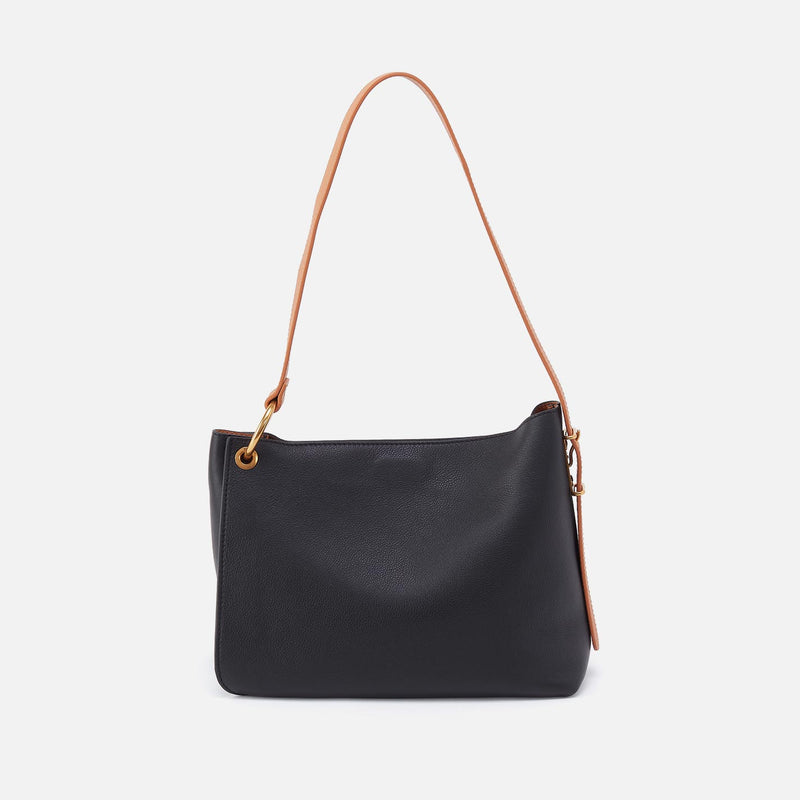 Rayna Shoulder Bag in Double-Faced Leather - Black