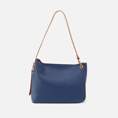 Rayna Shoulder Bag in Double-Faced Leather - Navy Horizon
