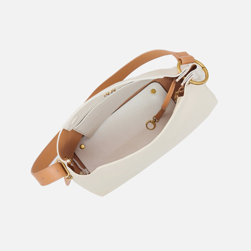 Rayna Shoulder Bag in Double-Faced Leather - Soft White