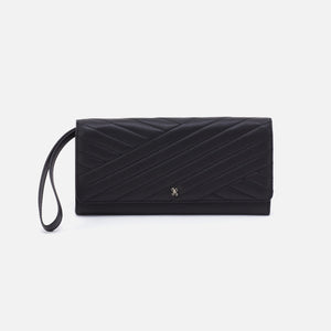 Wander Wallet Wristlet in Quilted Soft Leather - Black
