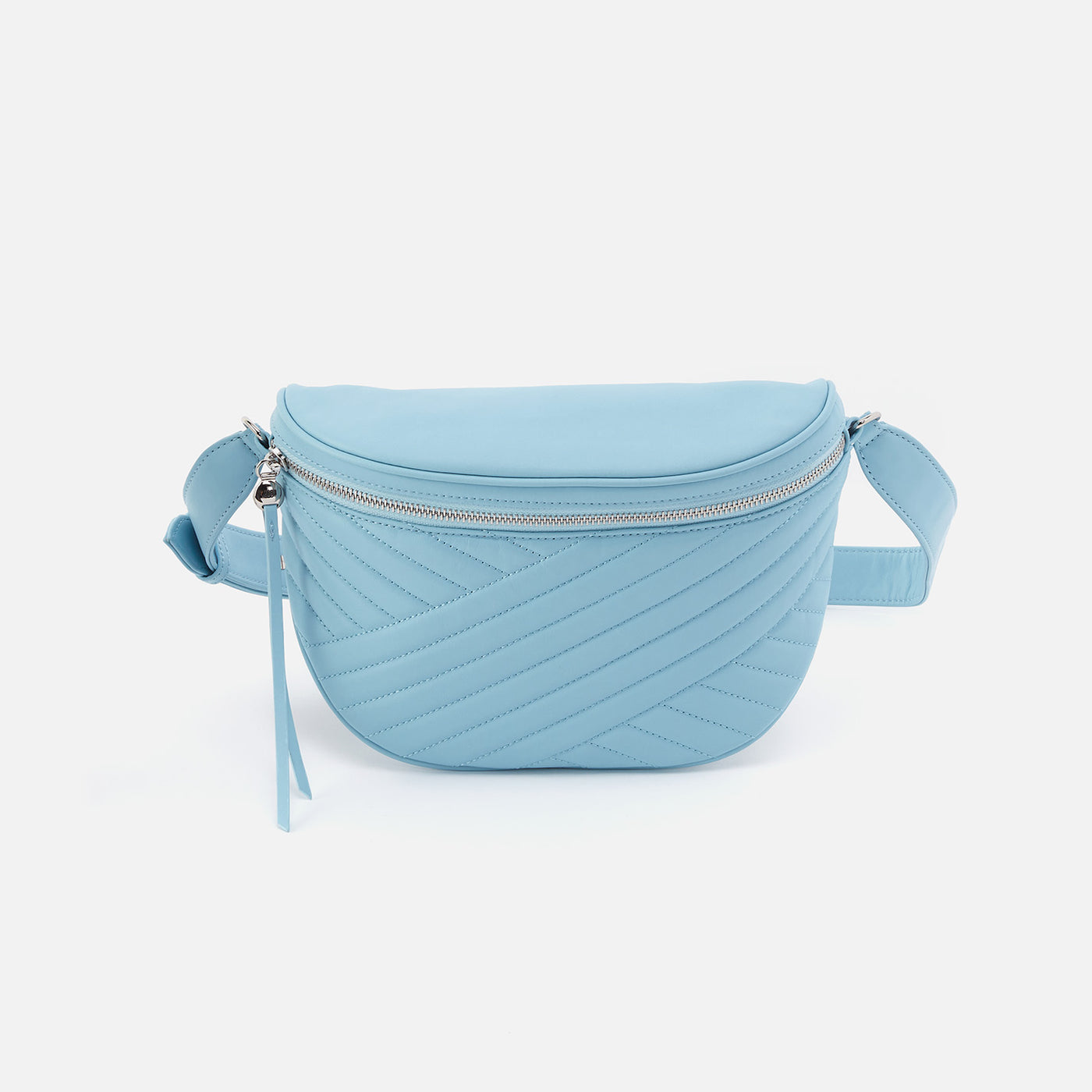 Juno Belt Bag in Quilted Soft Leather - Aquamarine