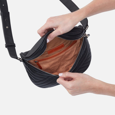 Juno Belt Bag in Quilted Soft Leather - Black