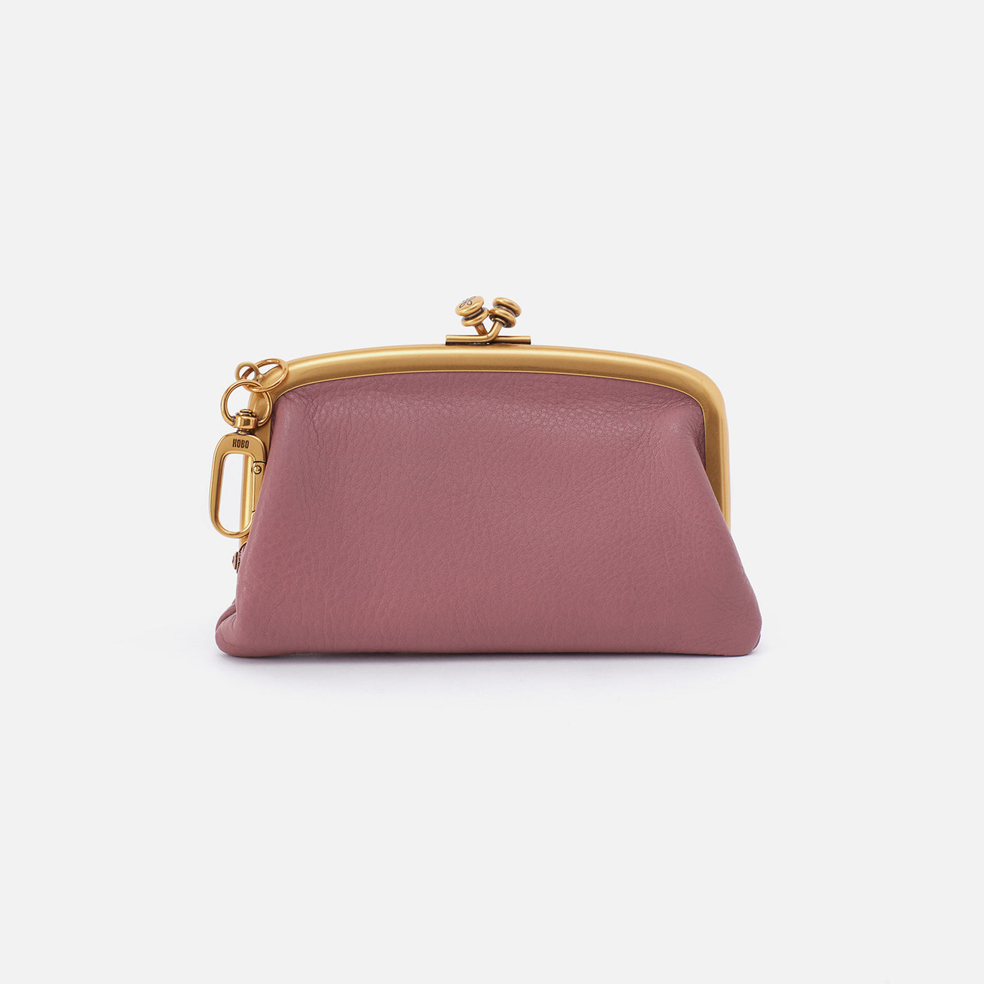 Cheer Frame Pouch in Pebbled Leather - Mauve