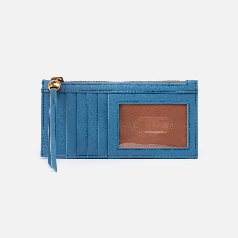 Carte Card Case in Pebbled Leather - Dusty Blue